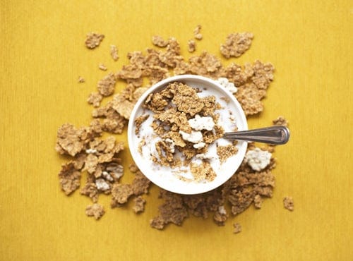 Cereal with milk and honey
