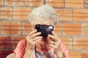 Old woman camera