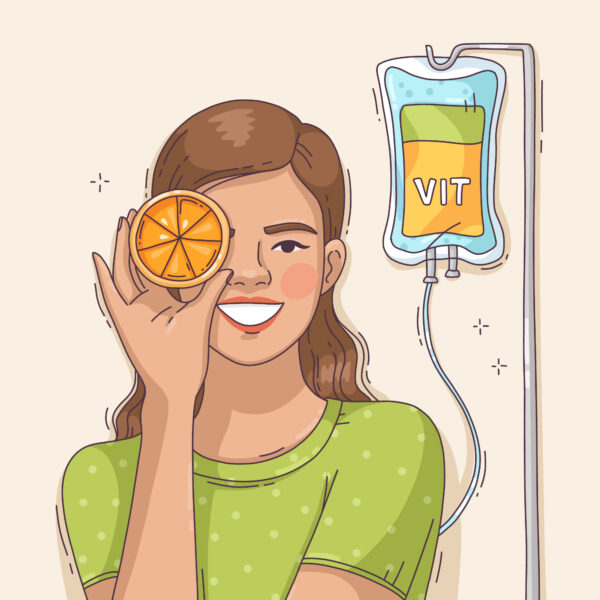 Vitamin IV Therapy - Girl holding orange